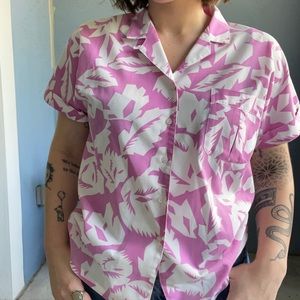 90s Pink & White Button Down